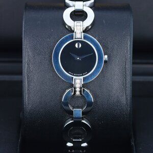Movado Bela Moda Ladies 0606263 Diamond, Black Museum Dial - Stainless Steel on